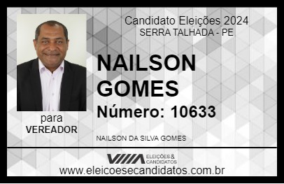 Candidato NAILSON GOMES 2024 - SERRA TALHADA - Eleições