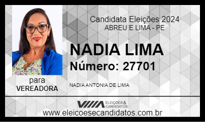 Candidato NADIA LIMA 2024 - ABREU E LIMA - Eleições