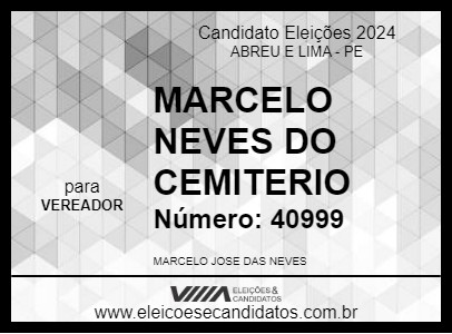 Candidato MARCELO NEVES DO CEMITERIO 2024 - ABREU E LIMA - Eleições