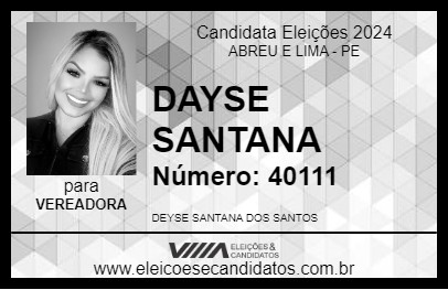 Candidato DAYSE SANTANA 2024 - ABREU E LIMA - Eleições