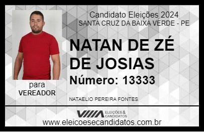 Candidato NATAN FONTES 2024 - SANTA CRUZ DA BAIXA VERDE - Eleições