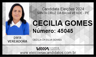 Candidato CECILIA GOMES 2024 - SANTA CRUZ DA BAIXA VERDE - Eleições