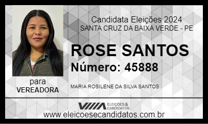 Candidato ROSE SANTOS 2024 - SANTA CRUZ DA BAIXA VERDE - Eleições