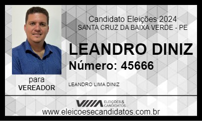 Candidato LEANDRO DINIZ 2024 - SANTA CRUZ DA BAIXA VERDE - Eleições