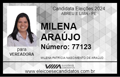 Candidato MILENA ARAÚJO 2024 - ABREU E LIMA - Eleições