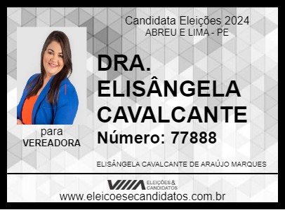 Candidato DRA. ELISÂNGELA CAVALCANTE 2024 - ABREU E LIMA - Eleições