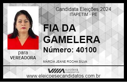 Candidato FIA DA GAMELERA 2024 - ITAPETIM - Eleições