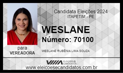 Candidato WESLANE 2024 - ITAPETIM - Eleições