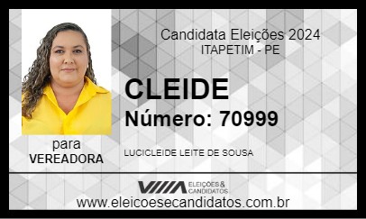 Candidato CLEIDE 2024 - ITAPETIM - Eleições