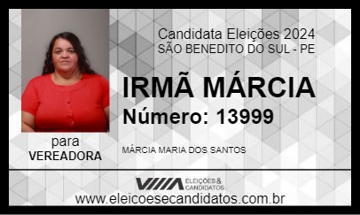 Candidato IRMÃ MÁRCIA 2024 - SÃO BENEDITO DO SUL - Eleições