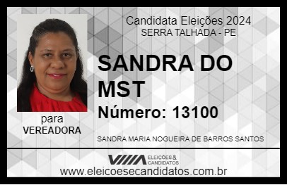 Candidato SANDRA DO MST 2024 - SERRA TALHADA - Eleições