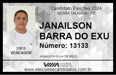 Candidato JANAILSON BARRA DO EXU 2024 - SERRA TALHADA - Eleições