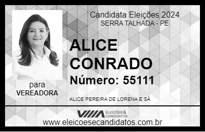 Candidato ALICE CONRADO 2024 - SERRA TALHADA - Eleições