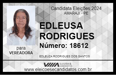 Candidato EDLEUSA RODRIGUES 2024 - AMARAJI - Eleições