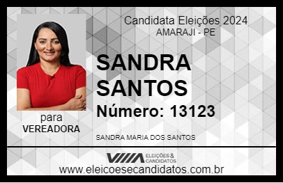 Candidato SANDRA SANTOS 2024 - AMARAJI - Eleições