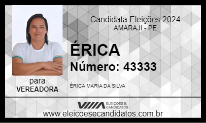 Candidato ÉRICA 2024 - AMARAJI - Eleições