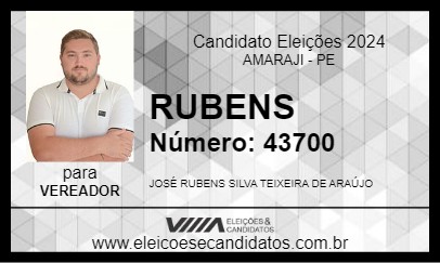 Candidato RUBENS 2024 - AMARAJI - Eleições