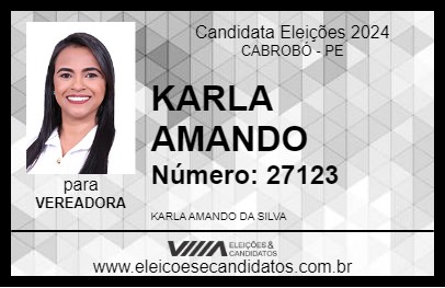 Candidato KARLA AMANDO 2024 - CABROBÓ - Eleições