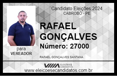 Candidato RAFAEL GONÇALVES 2024 - CABROBÓ - Eleições