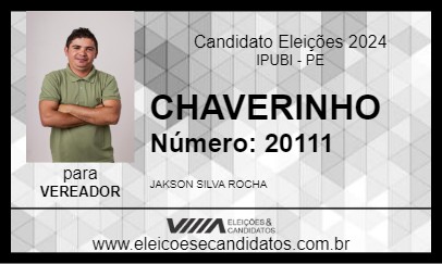 Candidato CHAVERINHO 2024 - IPUBI - Eleições