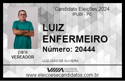 Candidato LUIZ ENFERMEIRO 2024 - IPUBI - Eleições