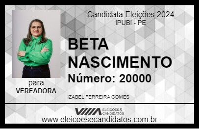 Candidato BETA NASCIMENTO 2024 - IPUBI - Eleições