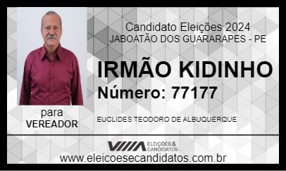 Candidato IRMÃO KIDINHO 2024 - JABOATÃO DOS GUARARAPES - Eleições