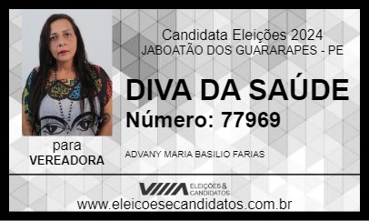 Candidato DIVA DA SAÚDE 2024 - JABOATÃO DOS GUARARAPES - Eleições