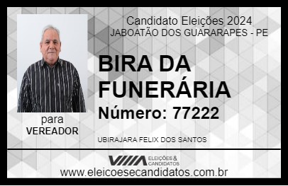 Candidato BIRA DA FUNERÁRIA 2024 - JABOATÃO DOS GUARARAPES - Eleições