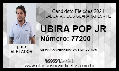 Candidato UBIRA POP JR 2024 - JABOATÃO DOS GUARARAPES - Eleições