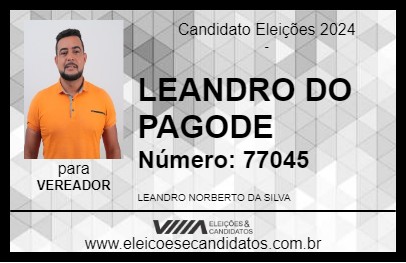 Candidato LEANDRO DO PAGODE 2024 - JABOATÃO DOS GUARARAPES - Eleições