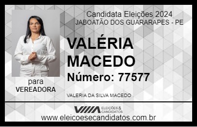 Candidato VALÉRIA MACEDO 2024 - JABOATÃO DOS GUARARAPES - Eleições