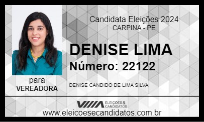 Candidato DENISE LIMA 2024 - CARPINA - Eleições