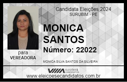 Candidato MONICA SANTOS 2024 - SURUBIM - Eleições