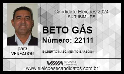 Candidato BETO GÁS 2024 - SURUBIM - Eleições