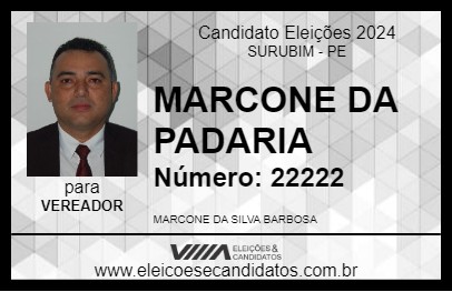 Candidato MARCONE DA PADARIA 2024 - SURUBIM - Eleições