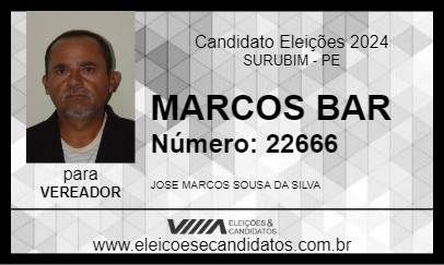 Candidato MARCOS BAR 2024 - SURUBIM - Eleições