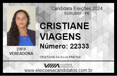 Candidato CRISTIANE VIAGENS 2024 - SURUBIM - Eleições