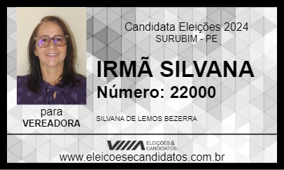 Candidato IRMÃ SILVANA 2024 - SURUBIM - Eleições