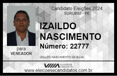 Candidato IZAILDO NASCIMENTO 2024 - SURUBIM - Eleições