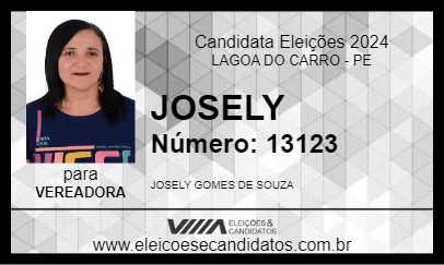 Candidato JOSELY 2024 - LAGOA DO CARRO - Eleições