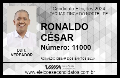 Candidato RONALDO CÉSAR 2024 - TAQUARITINGA DO NORTE - Eleições