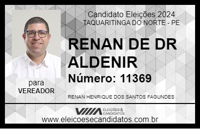 Candidato RENAN DE DR ALDENIR 2024 - TAQUARITINGA DO NORTE - Eleições