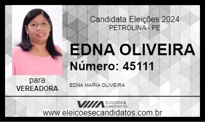 Candidato EDNA OLIVEIRA 2024 - PETROLINA - Eleições