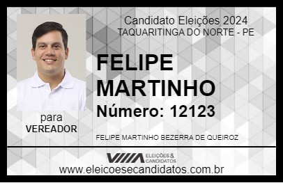 Candidato FELIPE MARTINHO 2024 - TAQUARITINGA DO NORTE - Eleições