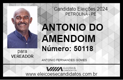 Candidato ANTONIO DO AMENDOIM 2024 - PETROLINA - Eleições