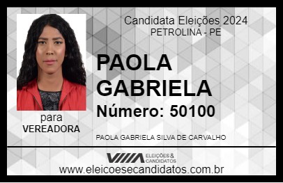 Candidato PAOLA GABRIELA 2024 - PETROLINA - Eleições