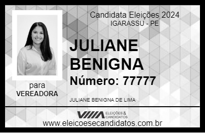 Candidato JULIANE BENIGNA 2024 - IGARASSU - Eleições