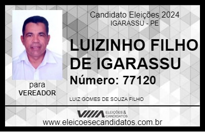 Candidato LUIZINHO FILHO DE IGARASSU 2024 - IGARASSU - Eleições