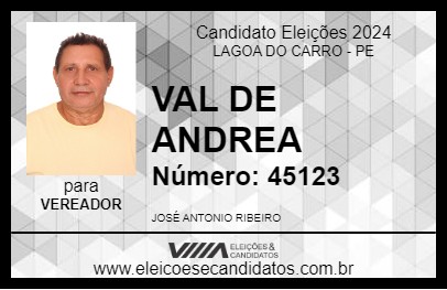 Candidato VAL DE ANDREA 2024 - LAGOA DO CARRO - Eleições